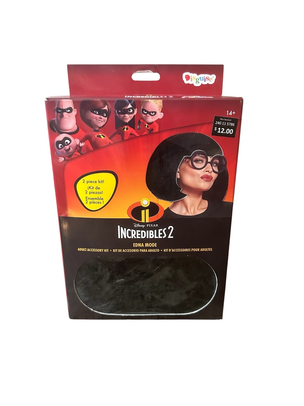Disney Pixar The Incredibles Edna Mode Costume Wig And Glasses NEW